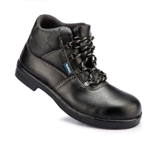 Heat Resistant Safety Shoes - Leather Upper, PU Insole, Sizes 5-12 | Steel Toe, Black Color, Designed for Men