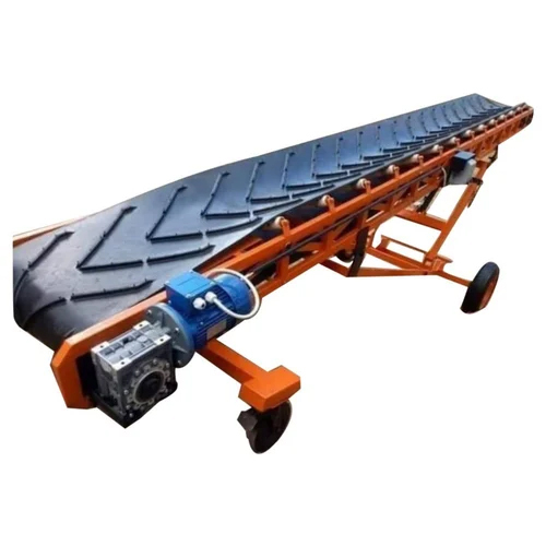 Rubber Belt Conveyor - Stainless Steel, 200 Kilograms Load Capacity | Fire-Resistant, Industrial Use, Warranty Included