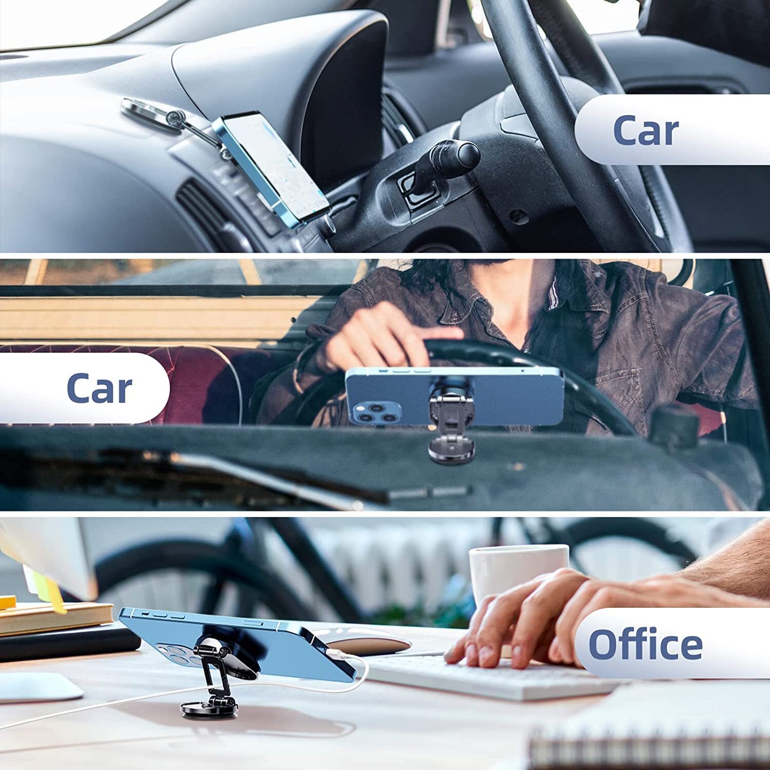Magnetic Phone Holder Mobile - Upgraded Alloy, Compact Design For Any Car | 360-degree Rotatable, Super Strong Magnet, No Signal Interference, Multi-scenario Use