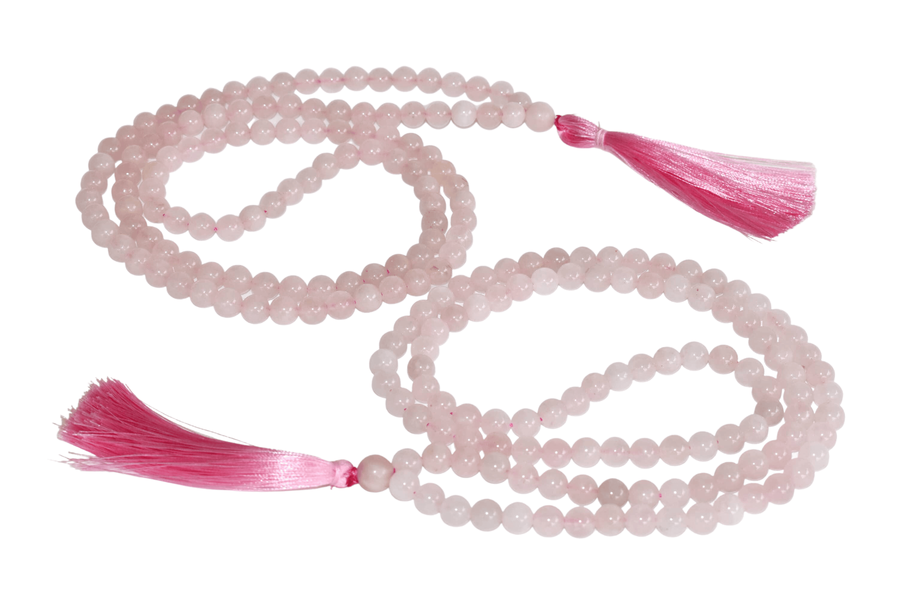 Rose Quartz 108 Prayer Beads Mala - 8mm Natural Rose Quartz Necklace, Aaa Grade, Round Pink Beads | Weight: 109g, 108+1 Beads For Spiritual Growth