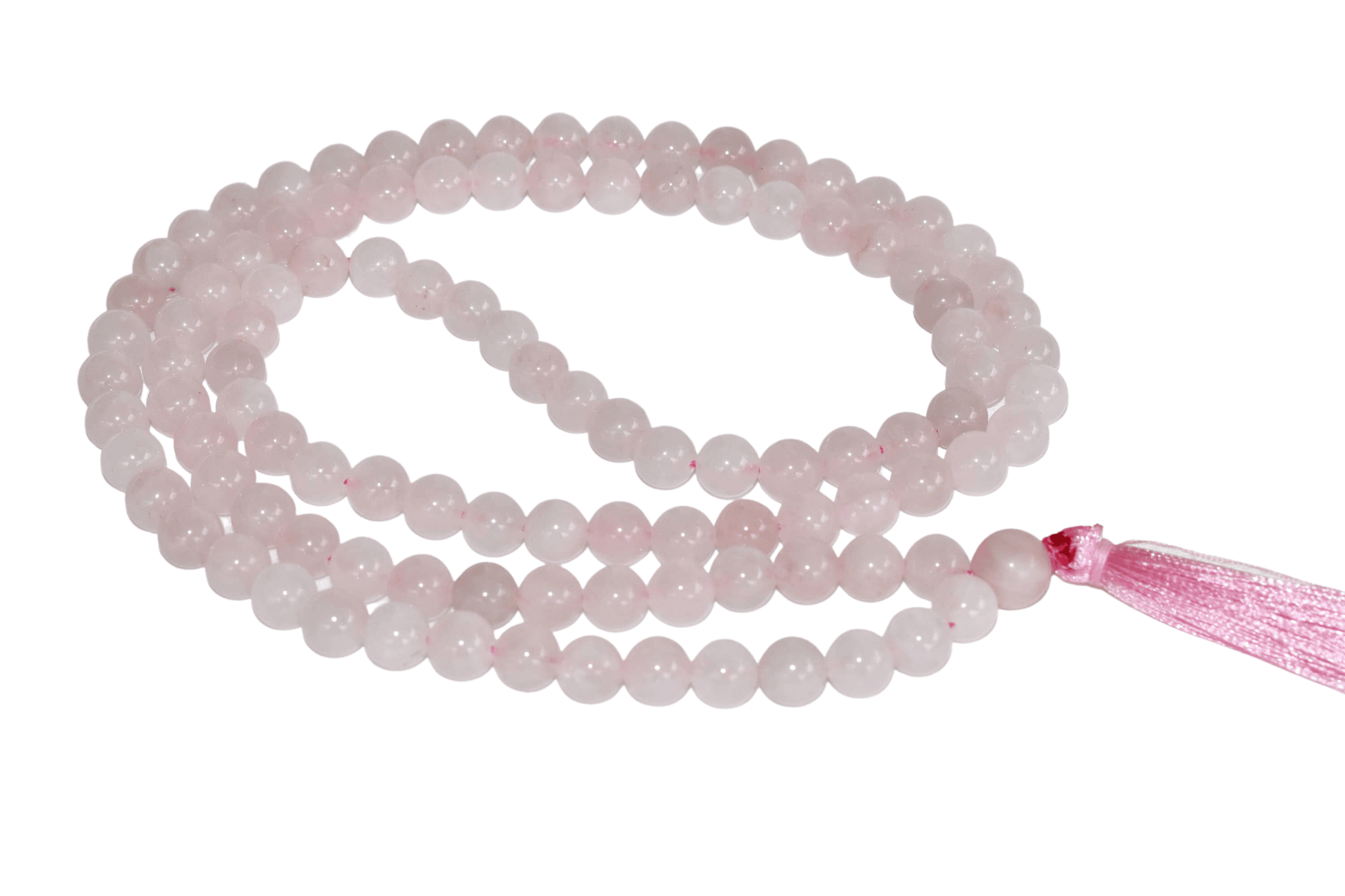 Rose Quartz 108 Prayer Beads Mala - 8mm Natural Rose Quartz Necklace, Aaa Grade, Round Pink Beads | Weight: 109g, 108+1 Beads For Spiritual Growth