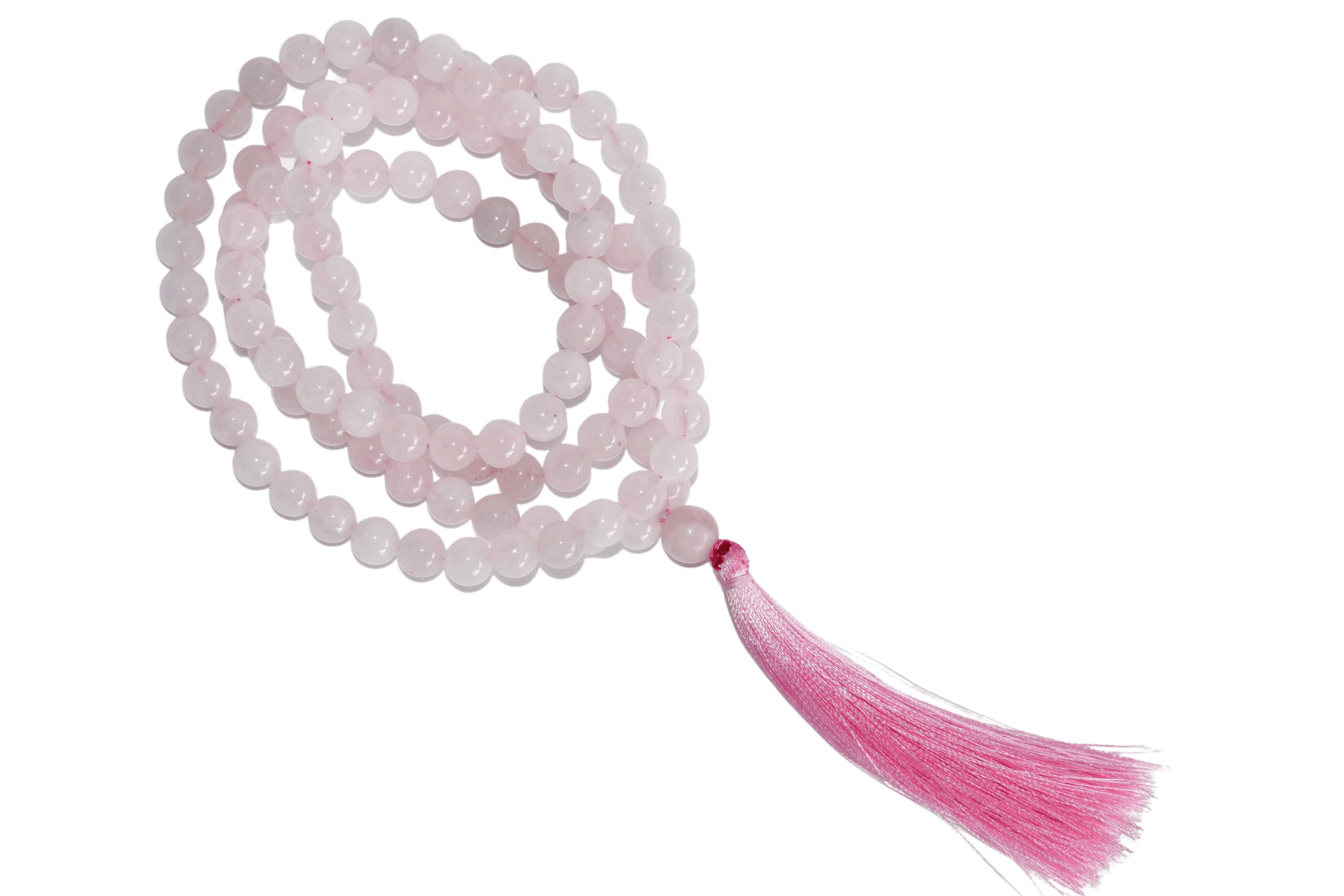 Rose Quartz 108 Prayer Beads Mala - 8mm Natural Rose Quartz Necklace, Aaa Grade, Round Pink Beads | Weight: 109g, 108+1 Beads For Spiritual Growth