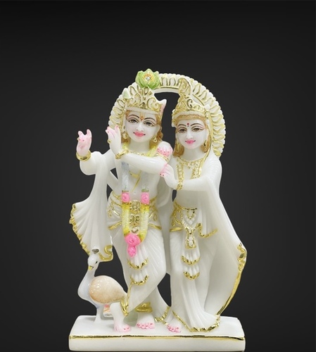 राधा कृष्ण संगमरमर की मूर्ति - ॐ साई आर्ट