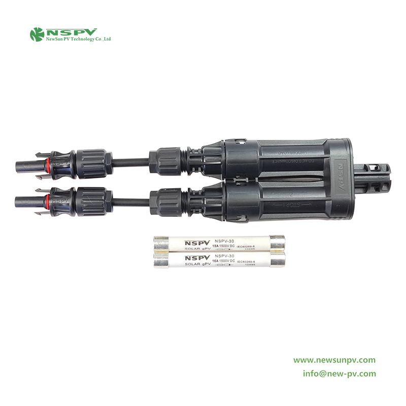 Tuv Certified Solar Branch Fuse Connectors With Inline Fuse For Solar System Protection