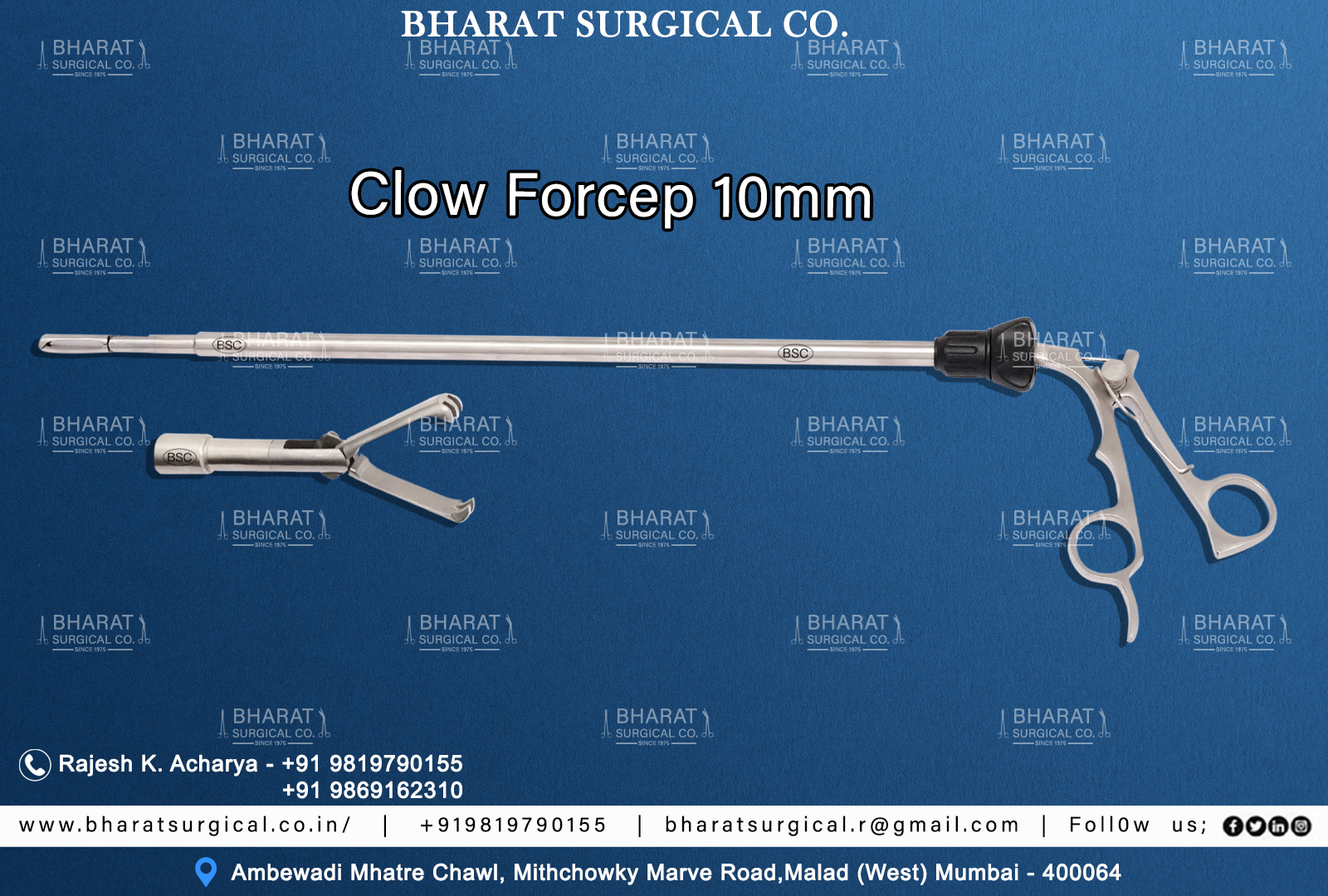 Claw Forcep 10mm - Material: Stainless Steel
