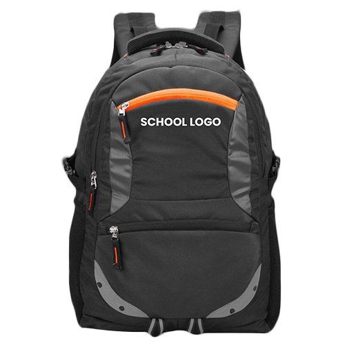 School Backpack - High-Quality Canvas Material, Multiple Sizes Available, Elegant Black Color, Moisture-Proof Design, Customizable Logo Options