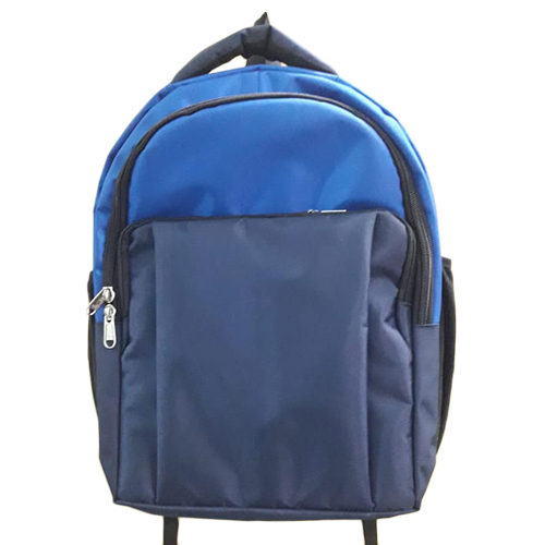 Blue Contrast School Bag - Canvas Material, Various Sizes Available, Elegant Blue Color | Customizable Design, Moisture-Proof Protection