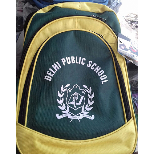 Green And Yellow School Bag - High-Quality Canvas, Various Sizes Available, Customizable Design, Moisture-Proof Feature, Ideal for Students