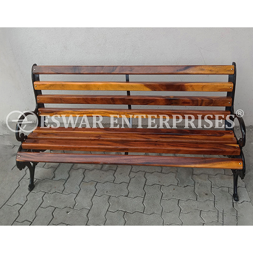 Park Bench - Solid Wood & Iron | Modern Design, Polished Finish, Customizable Colors, Durable for Gardens, Parks & Hotels