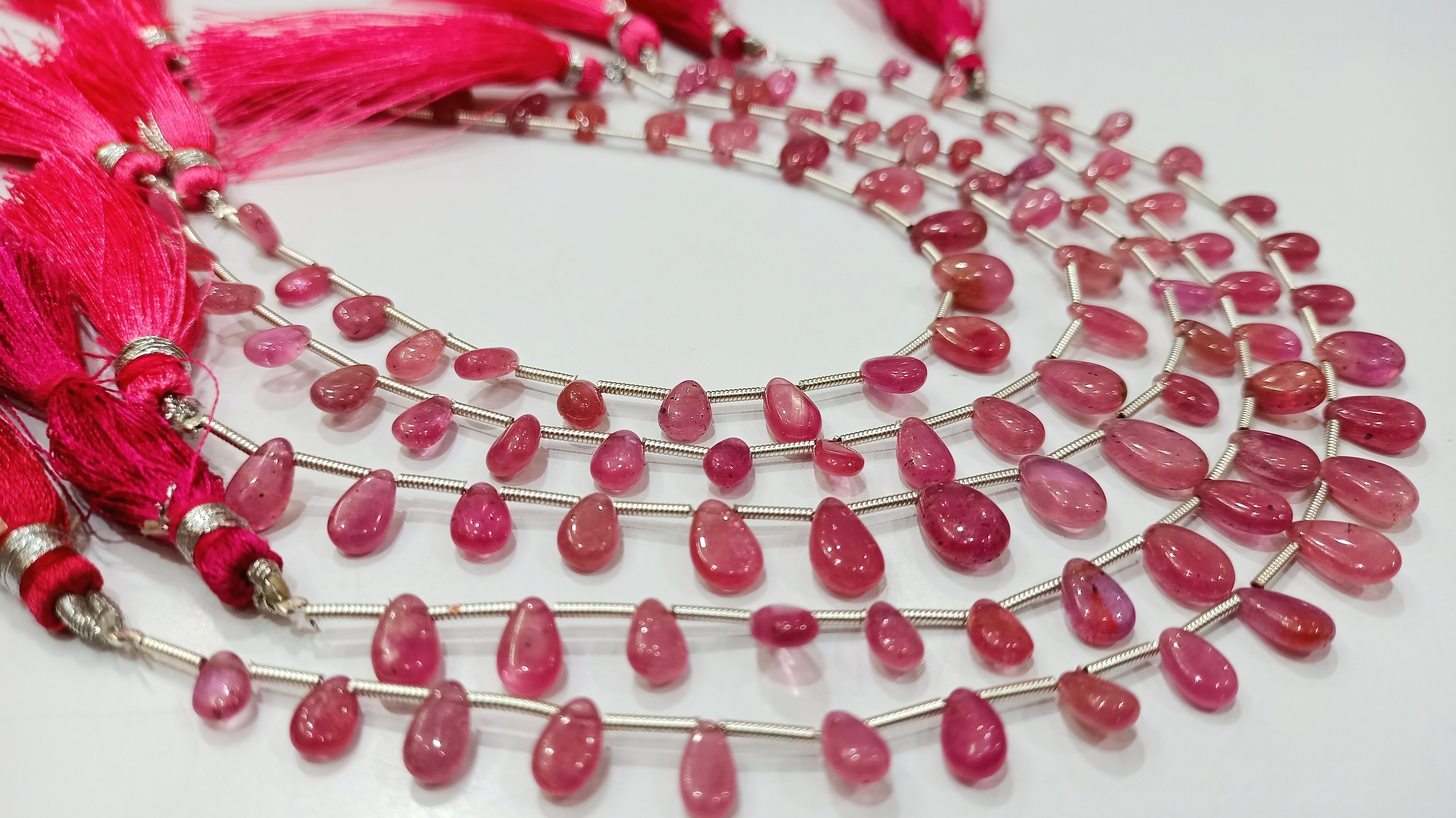 Natural Ruby Pear Shape Plain 5x7 To 8x12mm Ruby Per Strand 8 Inches Long