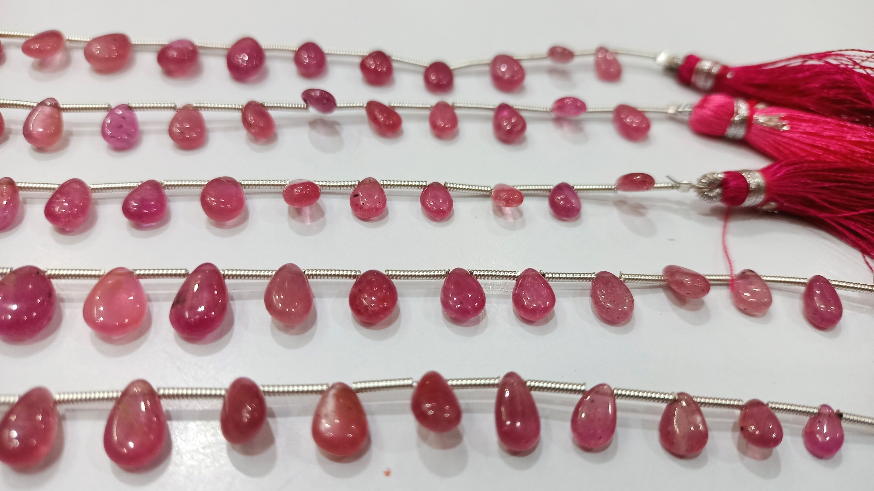 Natural Ruby Pear Shape Plain 5x7 To 8x12mm Ruby Per Strand 8 Inches Long