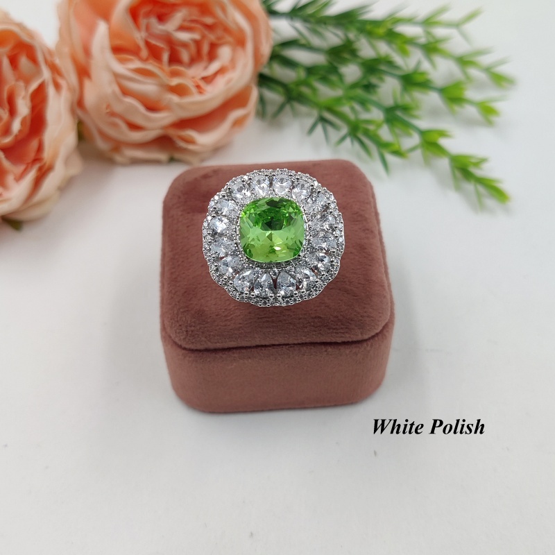 Color Stone American Diamond Ring - Gender: Women