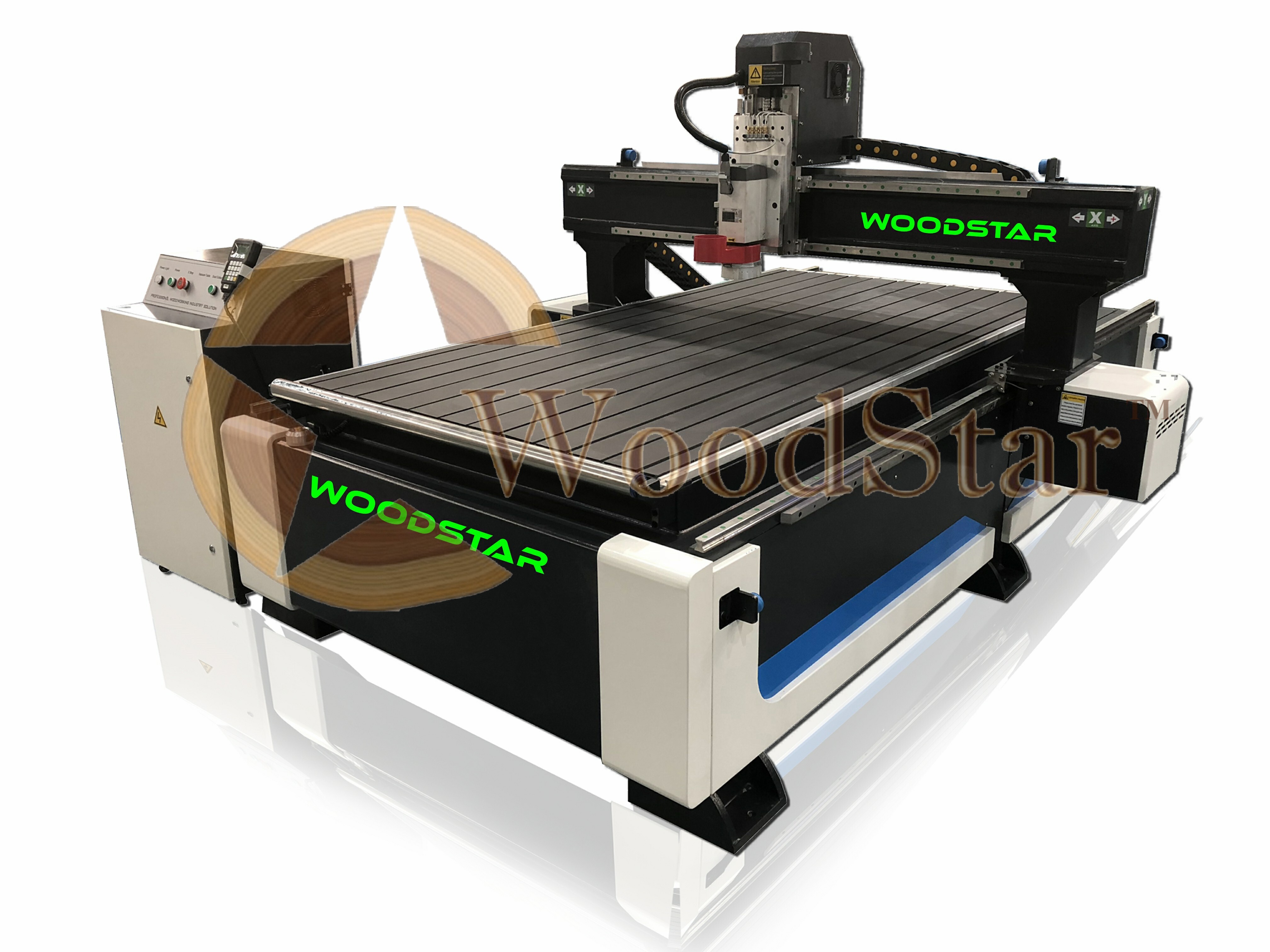 Woodstar Cnc Router Wsr-1325 Single Head Woodworking Machine - 1500x2500x300 Mm, 24000 Rpm Hqd Air-cooled Spindle, 9.0 Hp, Stepper Motor, 1200 Kg Total Weight, Fast After-sales Support, Manual Lubrication System
