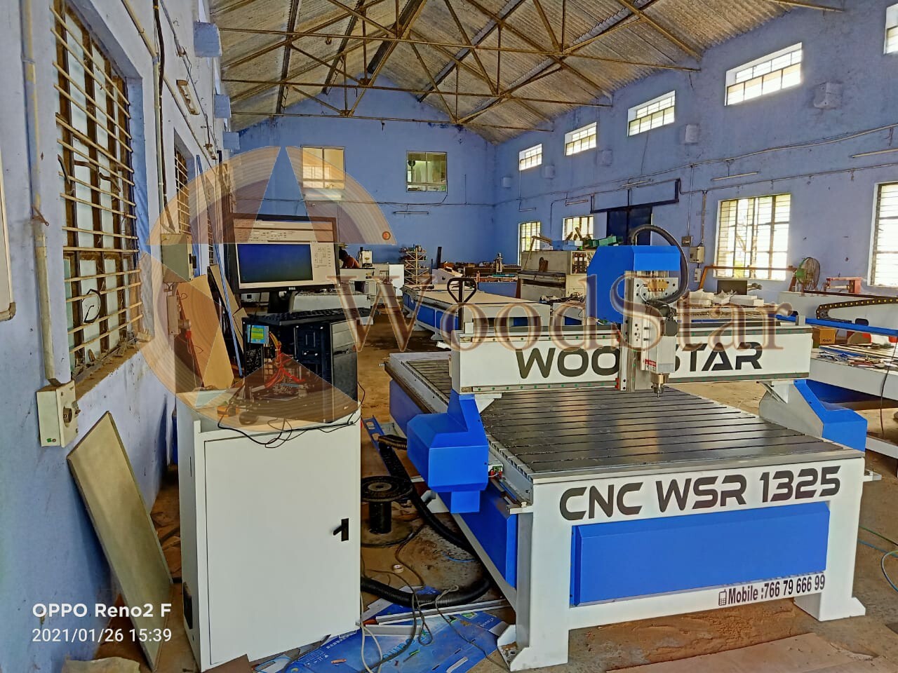 Woodstar Cnc Router Wsr-1325 Single Head Woodworking Machine - 1500x2500x300 Mm, 24000 Rpm Hqd Air-cooled Spindle, 9.0 Hp, Stepper Motor, 1200 Kg Total Weight, Fast After-sales Support, Manual Lubrication System