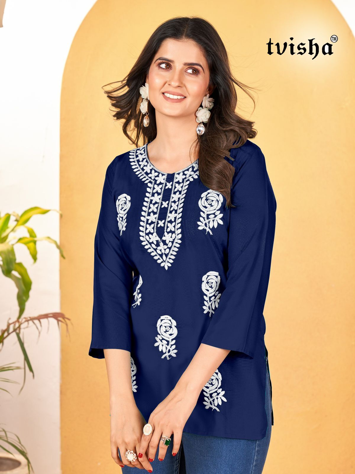 Chikan Work Tops - Bust Size: Free Size