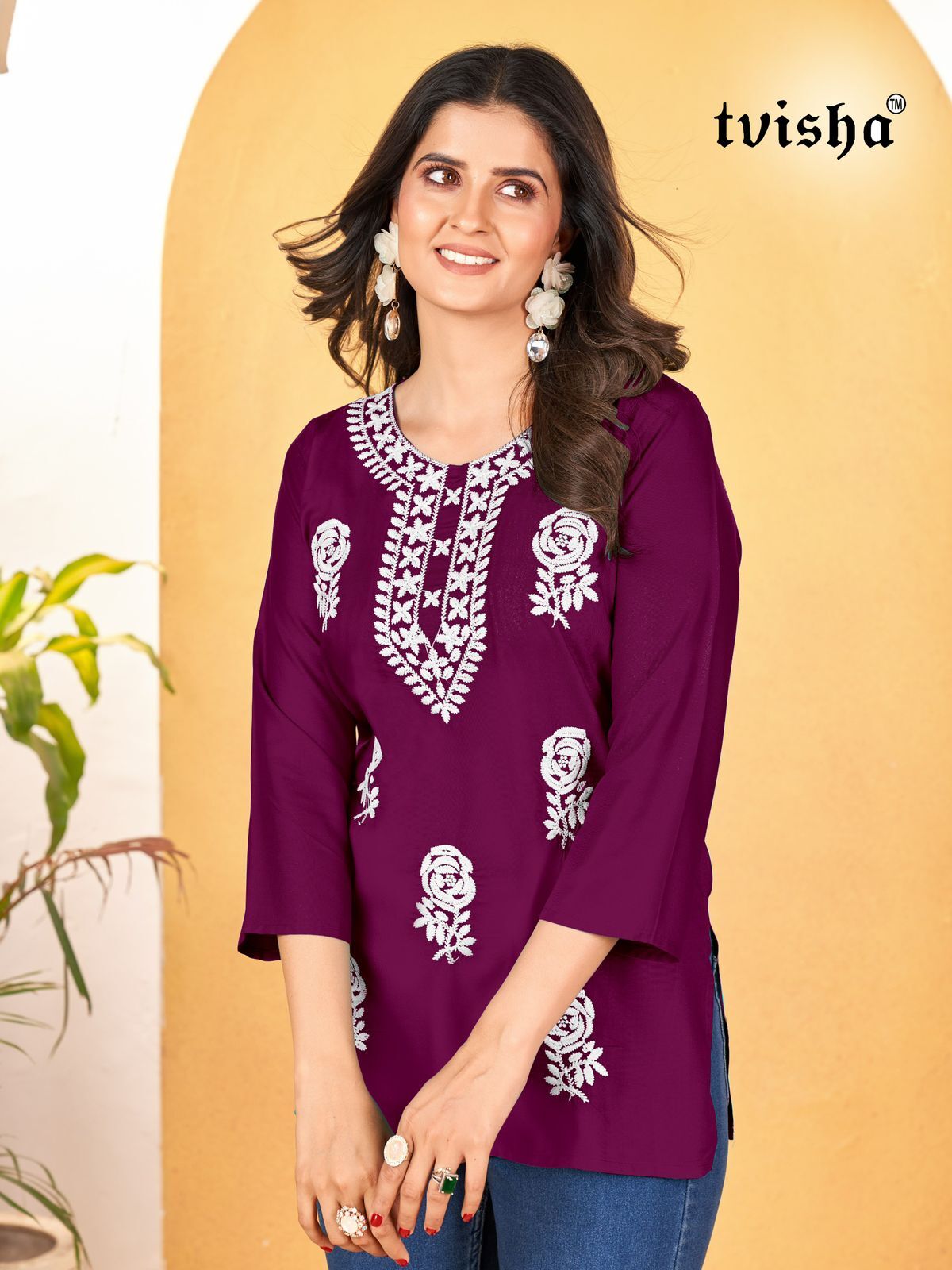 Chikan Work Tops - Bust Size: Free Size