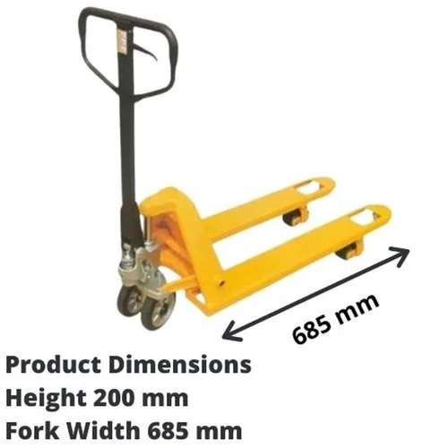 Hydraulic Pallet Truck - 2500 Kg Lifting Capacity, Yellow | Premium Quality, Heavy And Medium Load Capacity