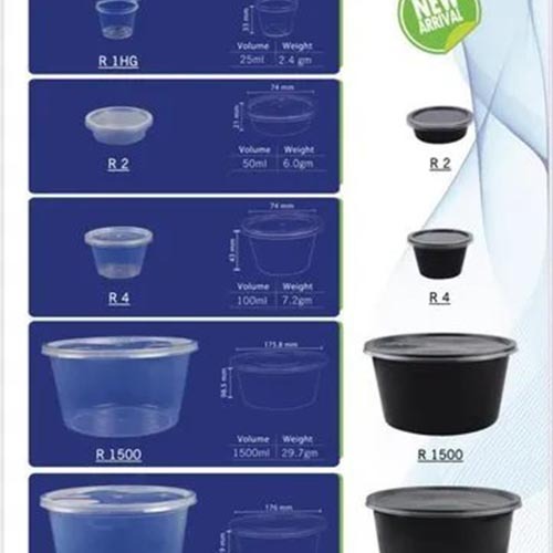 Glen Round Container - Plastic, 250 Ml, Multicolor, Square Shape, Tamper Proof | Food Packing With Customisation Options