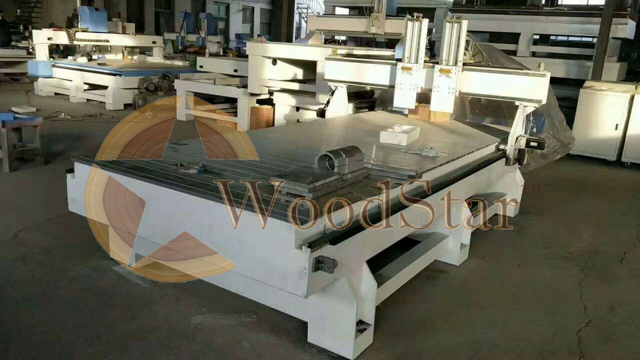 Woodstar Cnc Router Machine Wsr-1325 - 1500x2500x300 Mm, Heavy Weld Tube Structure, High-speed Stepper Motor With 24000 Rpm Spindle And Invt Taiwan Vfd