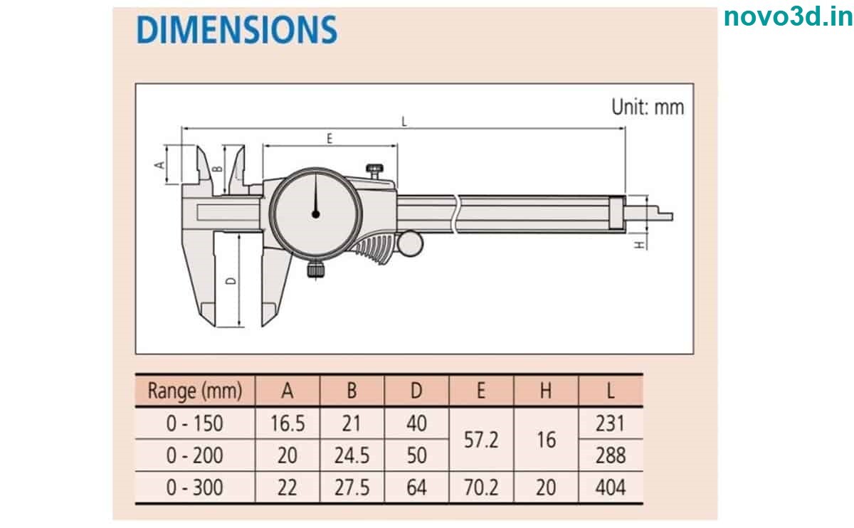 Mitutoyo Dial Vernier Caliper 0-150 Mm/0-200 Mm Of Measuring Tools - Color: Silver/white/yellow