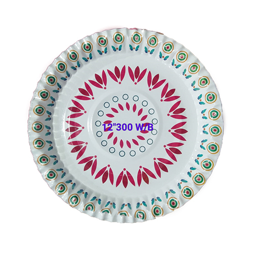 12 Inch 300 W-B Disposable Paper Plate - Paper Material, 12 Inch Size, Various Colors Available | Perfect for Events, Picnics, and Easy Cleanup