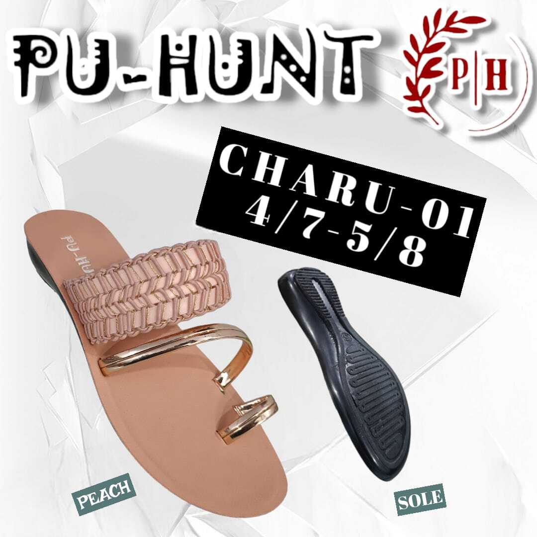 Charu Slipper-01 - Color: Black Cherry Green Peach