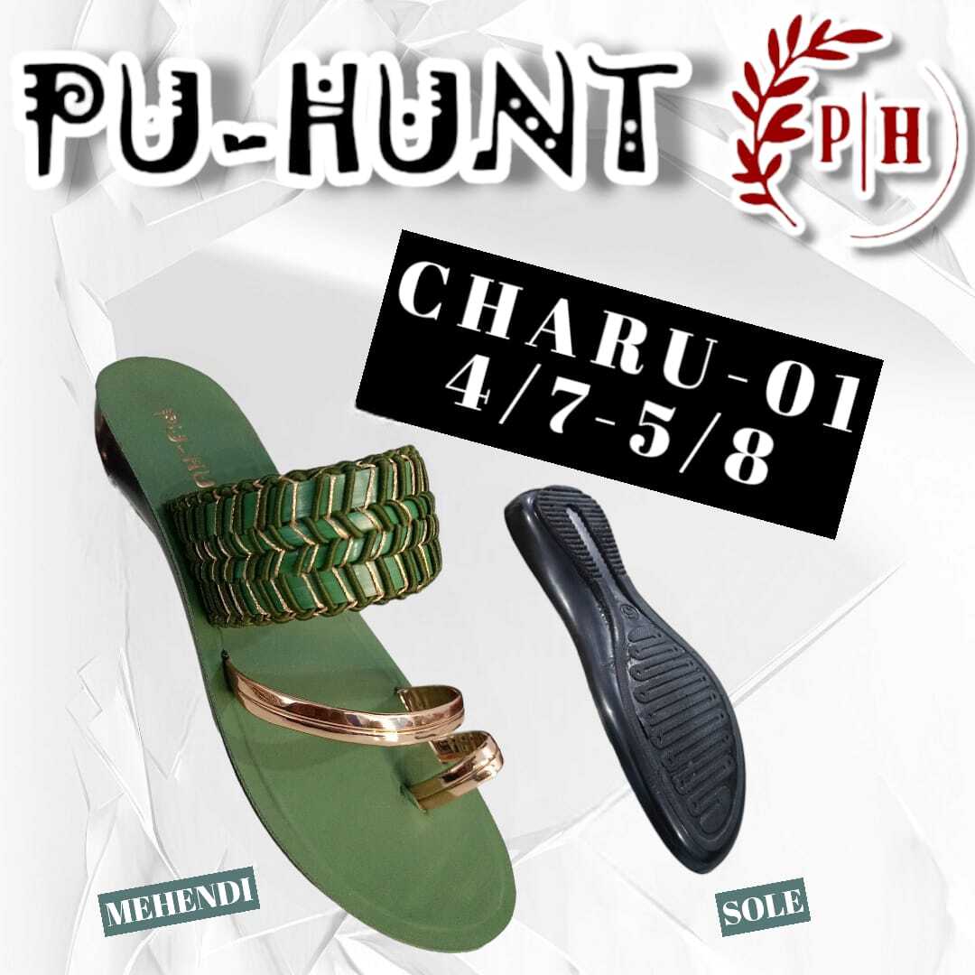 Charu Slipper-01 - Color: Black Cherry Green Peach