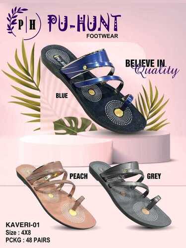 Kaveri Slippper-01 - Color: Blue Peach Grey