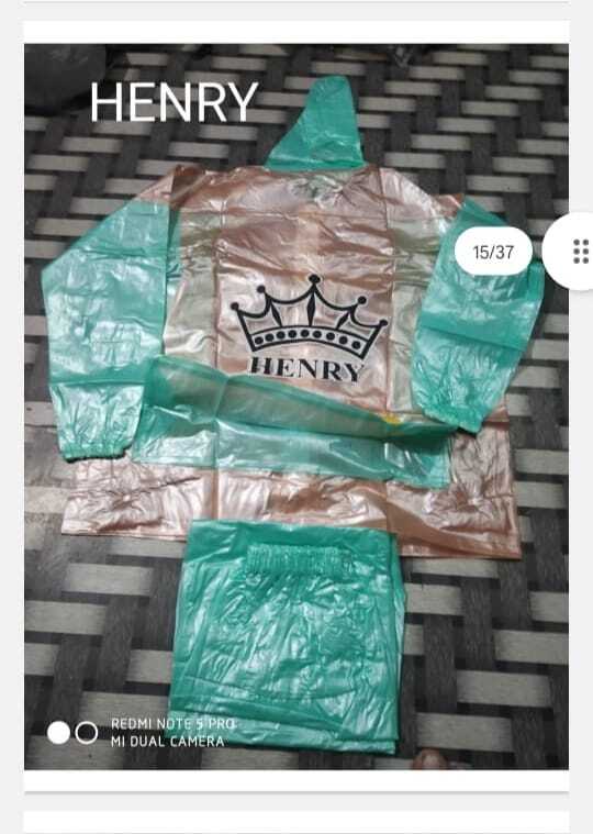 Pvc And Polyester Raincoat For Kids - Size: Xxxl