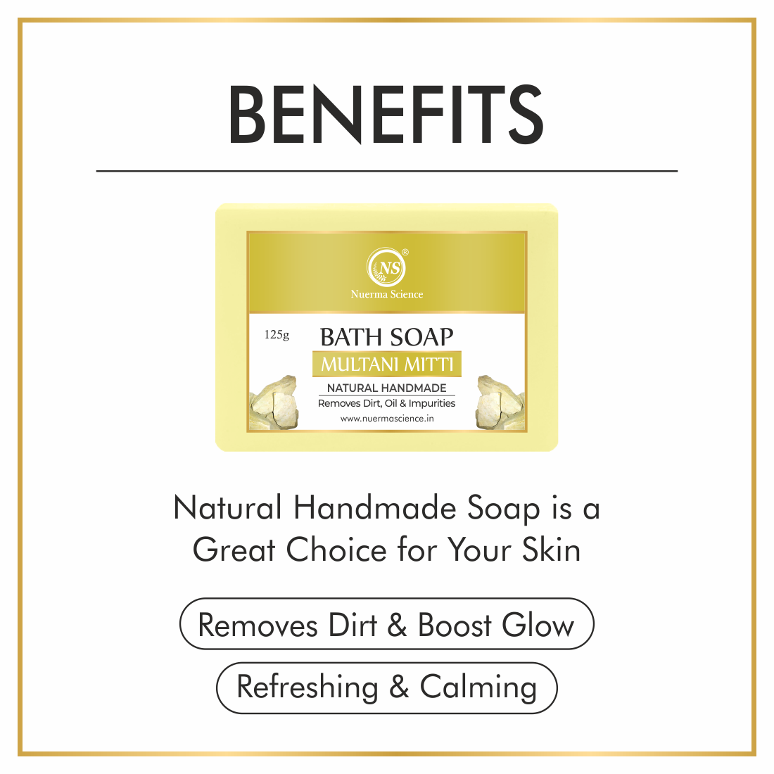 Eliteglo Multani Mitti Soap - 100% Natural Herbal Infusion, Deep Cleansing & Purifying Formula With Neem And Tulsi Extracts For Glowing Skin, Controls Oil Production & Fades Blemishes
