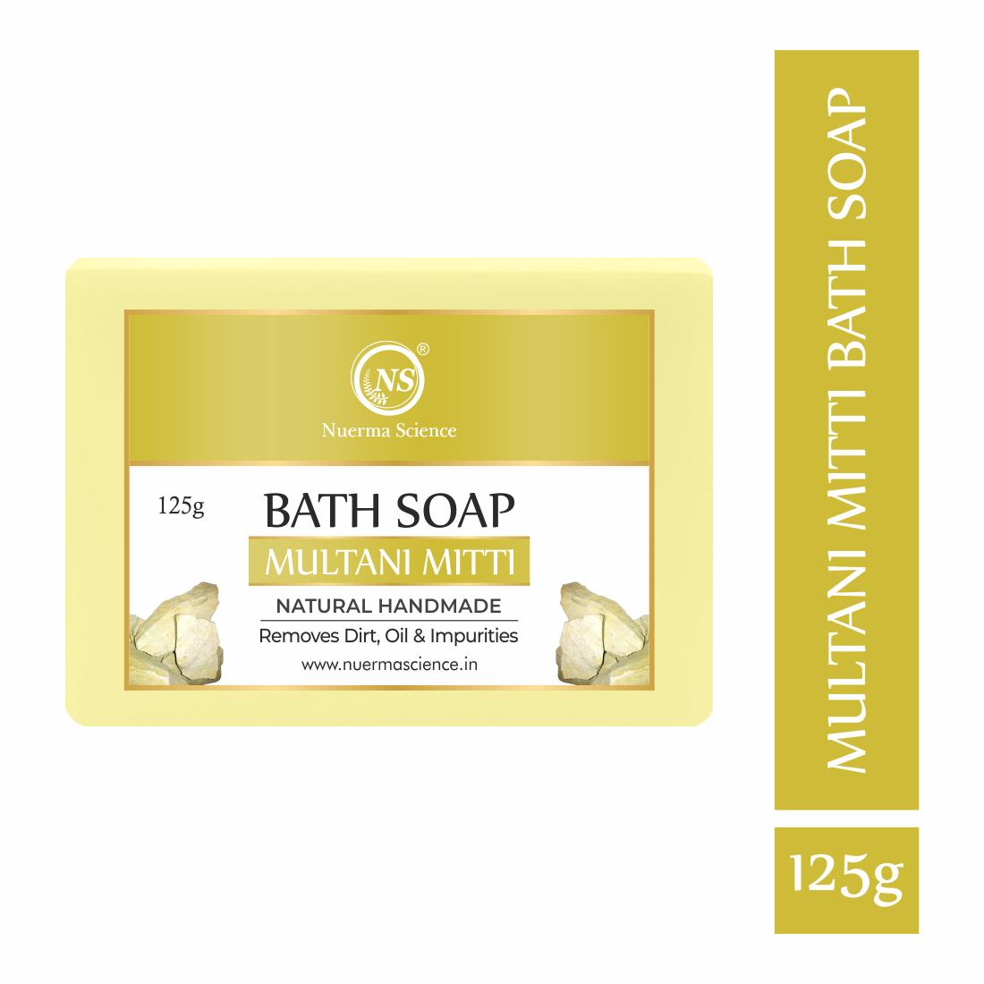 Eliteglo Multani Mitti Soap - 100% Natural Herbal Infusion, Deep Cleansing & Purifying Formula With Neem And Tulsi Extracts For Glowing Skin, Controls Oil Production & Fades Blemishes