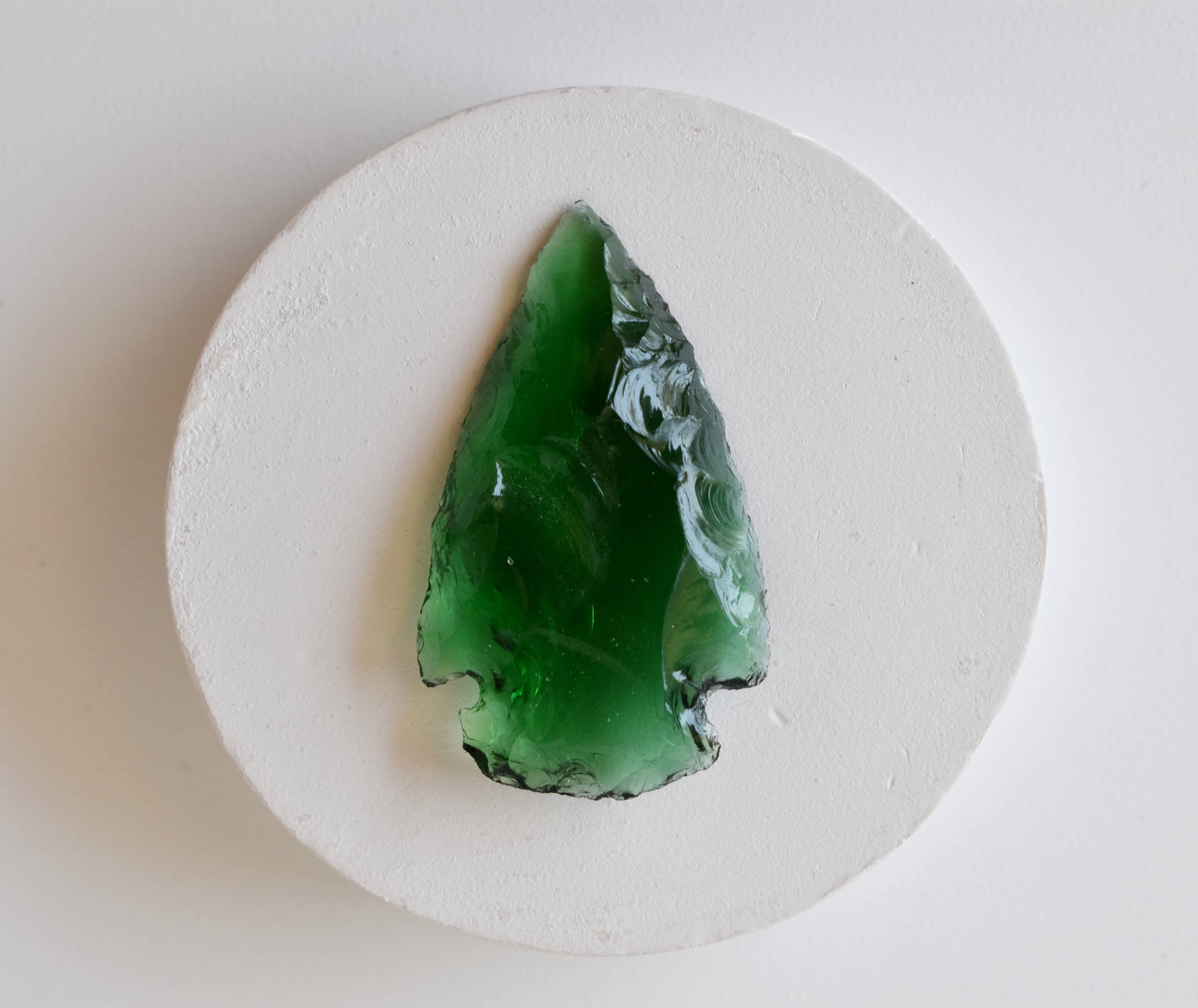 Green Glass Arrowhead Points - Indian Agate 1.25' | Aaa Grade, Unique Design, Natural Green Stone Color
