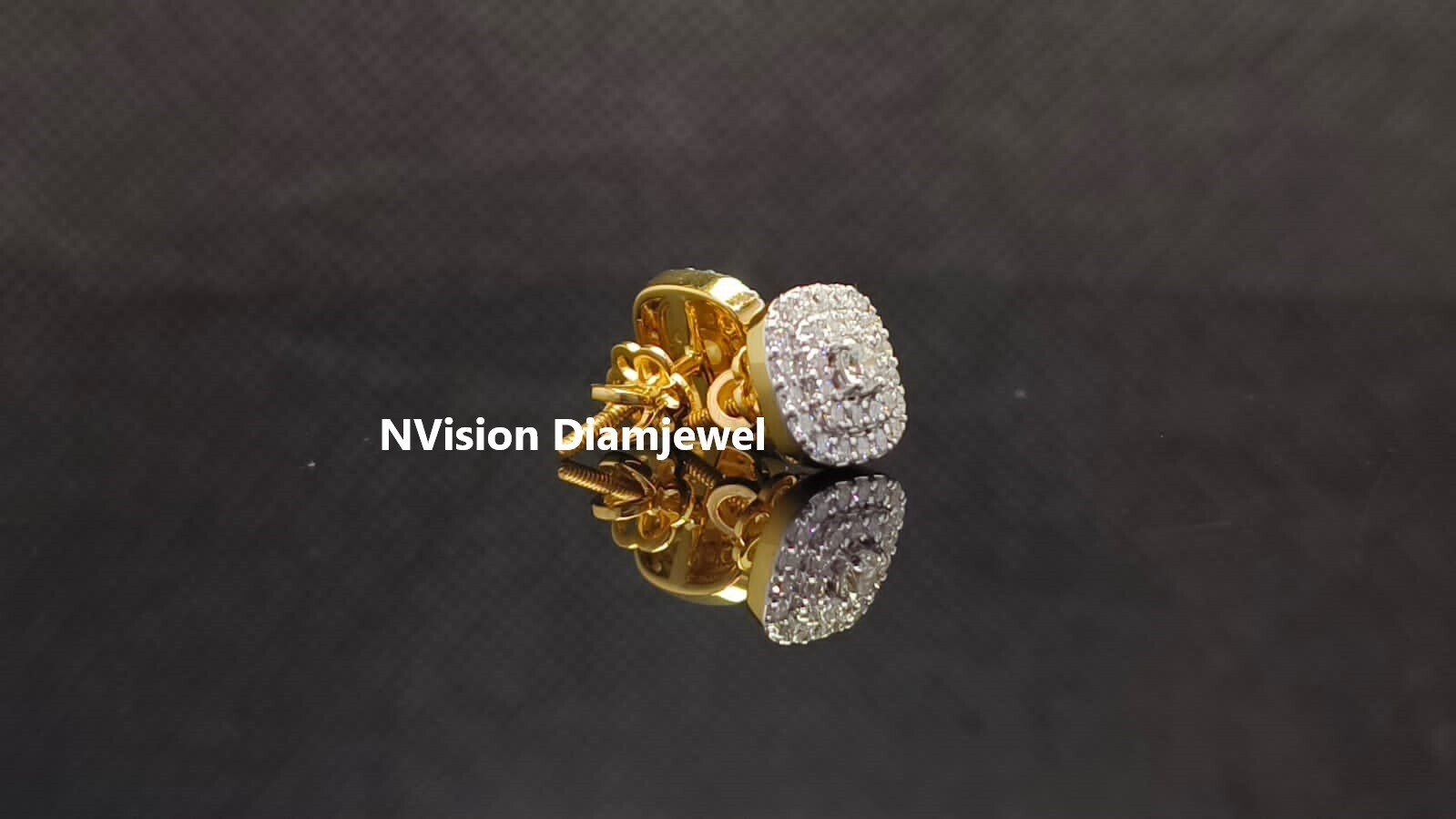 Natural Halo Lightcatcher Diamond Earrings - 18kt Yellow Gold, 0.85 Ct Round Brilliant Cut Diamonds | 62 Pcs Gh Vs Clarity, Custom Made, Certified Ethical Sourcing