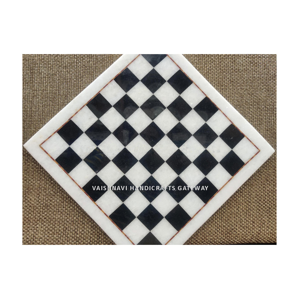 Handmade Marble Chess With Stone Coins Set For Home And Hotel Use - Product Type: Model