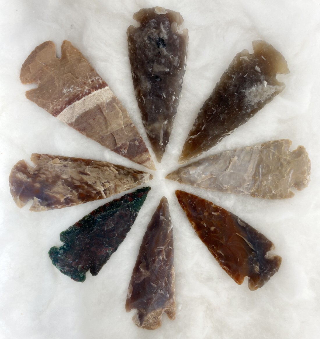 Arrowhead Points - 3 Inch Natural Fancy Jasper & Indian Agate, Handcrafted Unique Decorative Crafting Piece