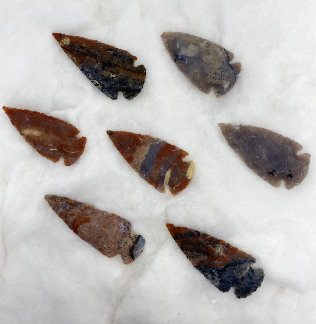 2" Arrowhead Points Crystal Arrowheads - High-quality Fancy Jasper & Indian Agate, Unique Brown Natural Stone, Versatile For Crafting & Jewelry Making