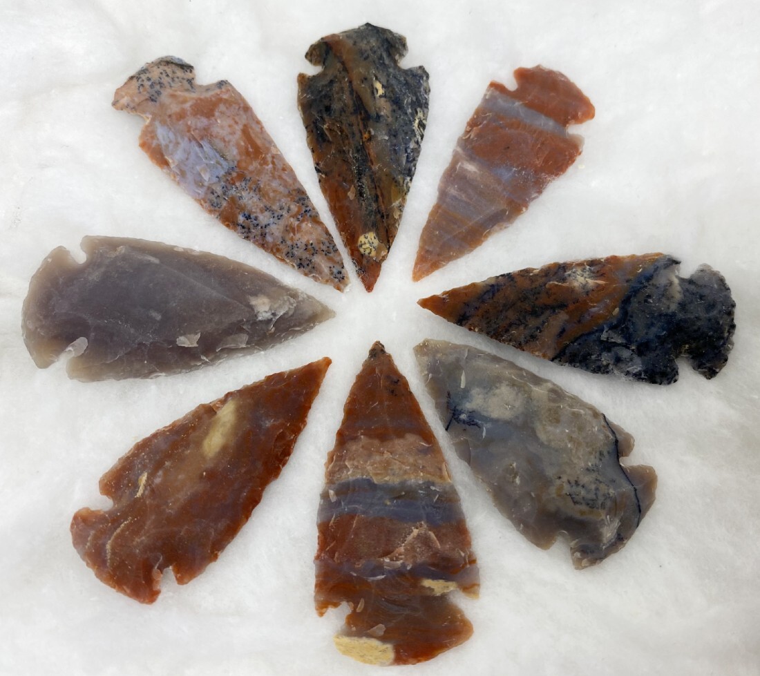2" Arrowhead Points Crystal Arrowheads - High-quality Fancy Jasper & Indian Agate, Unique Brown Natural Stone, Versatile For Crafting & Jewelry Making