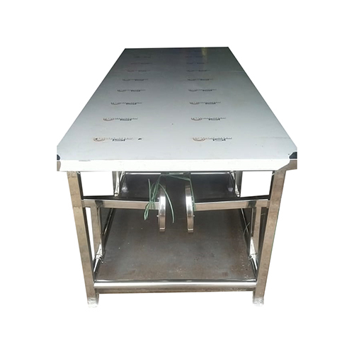 6 Seater Stainless Steel Dining Table - 90x35x30 inches | Custom Size, Durable Design for Commercial Hotel Use