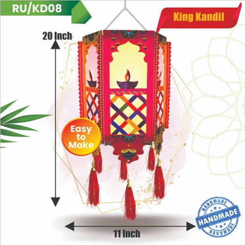 King Diwali Kandil - Paper, 20x11 Inches , Multicolor Modern Square Design for Festive Home Decor