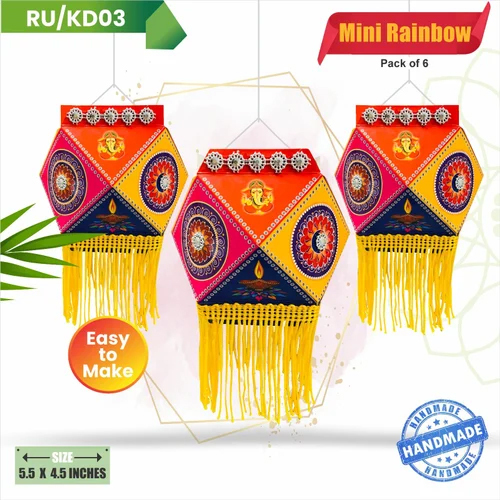 RU-KD03 मिनी इंद्रधनुष कंदिल (6 का पैक)