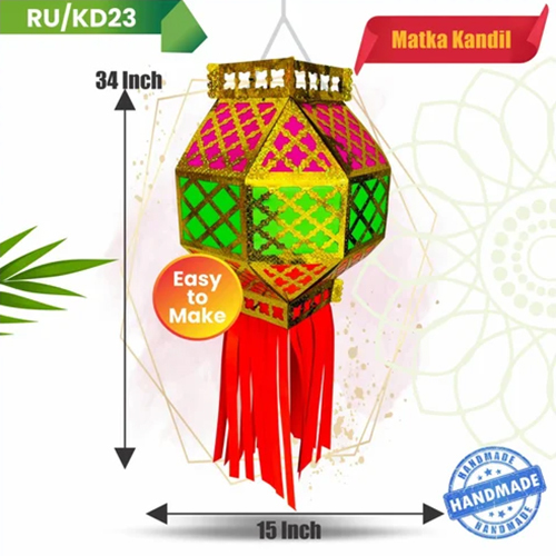 Multicolor Ru-Kd23 Matka Diwali Kandil
