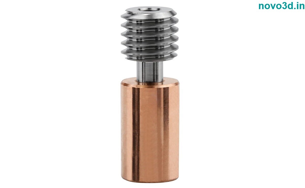 Ender3 S1 Sprite Throat Copper Plus Titanium Alloy Throat Tube Bimetal Heatbreak - 19mm Height, 2mm Inner Diameter, 6mm Outer Diameter, Copper Brown Color | Superior Thermal Management, Enhanced Durability
