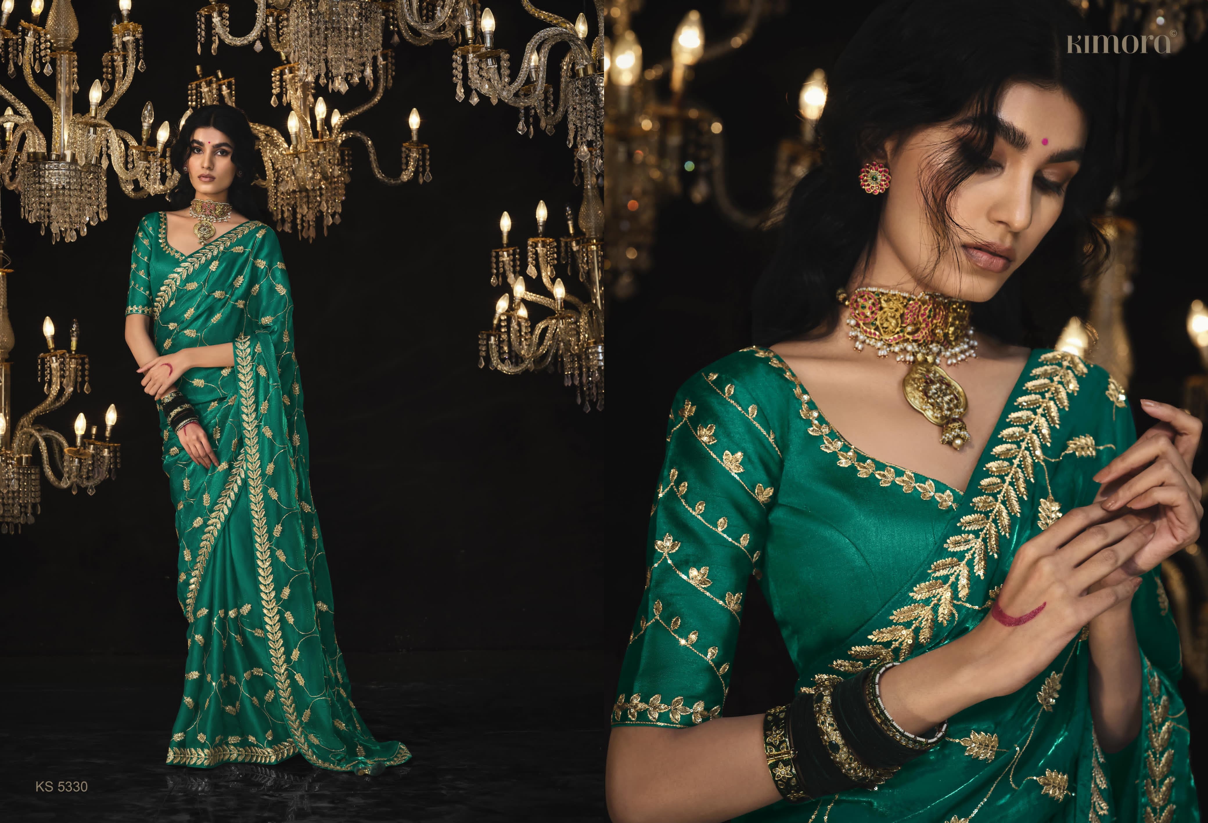 Fancy Designer Saree - Glass Tissue Silk With Embroidery Work , Traditional Bollywood Style With Laces Closure & Unique Latkans In 9 Designs