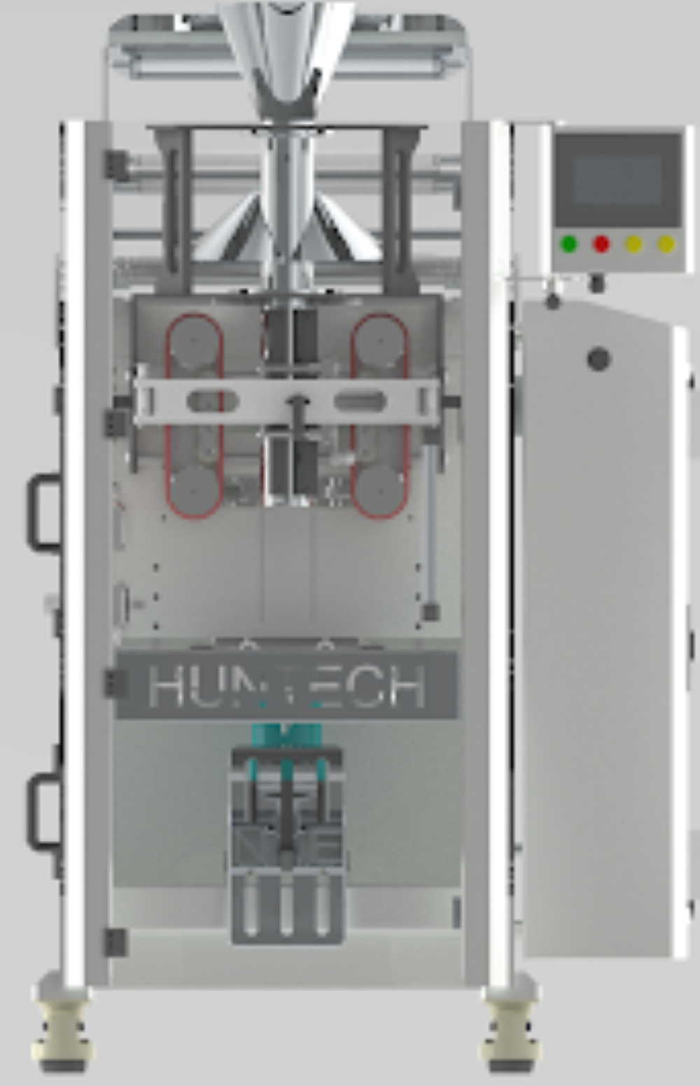 Tooth Powder Packaging Machine - Stainless Steel, 450/700mm Maximum Film Roll Width | 3kw Power, Automatic Feeding System, White Color, 80 Pouches/min Speed