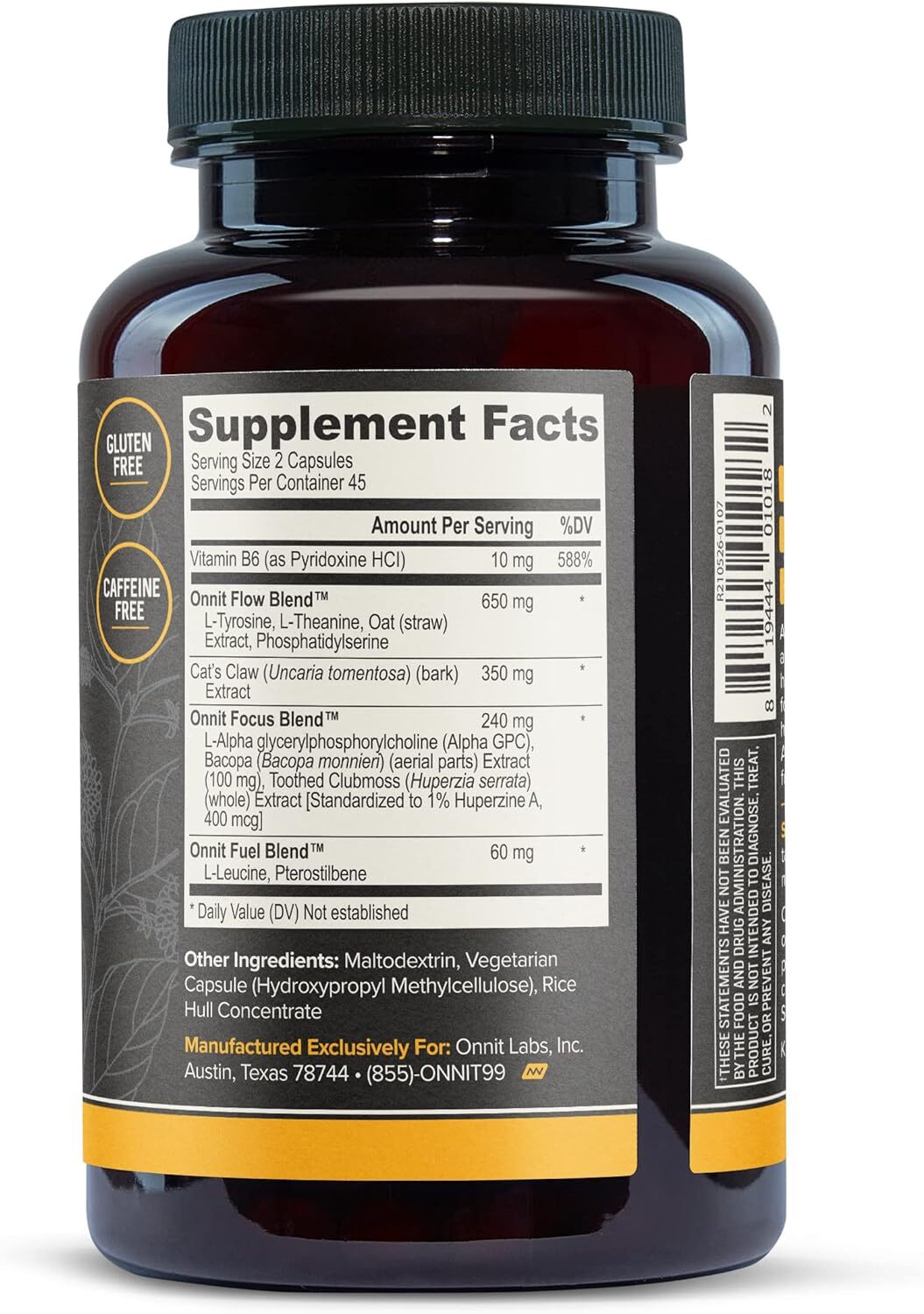 Onnit Alpha Brain Premium Nootropic Brain Supplement, 90 Count