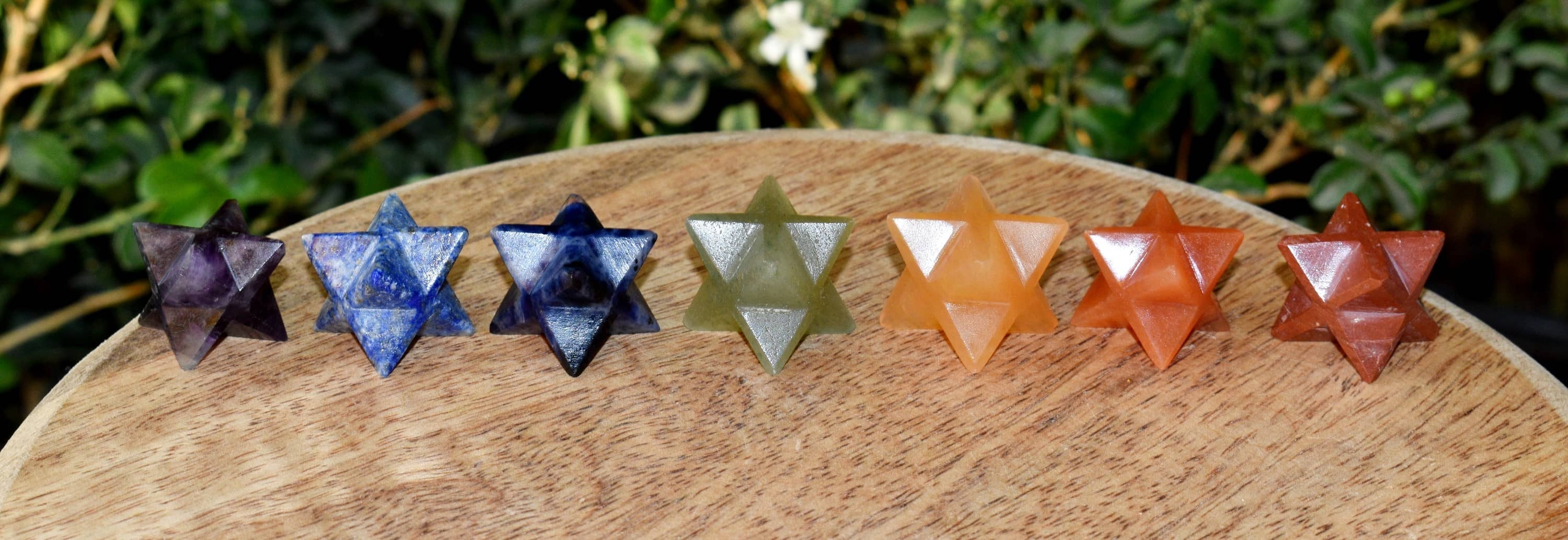 7 Chakra Stones Meraba Set, 7 Chakras Crystals Gift Set - Color: Multicolour