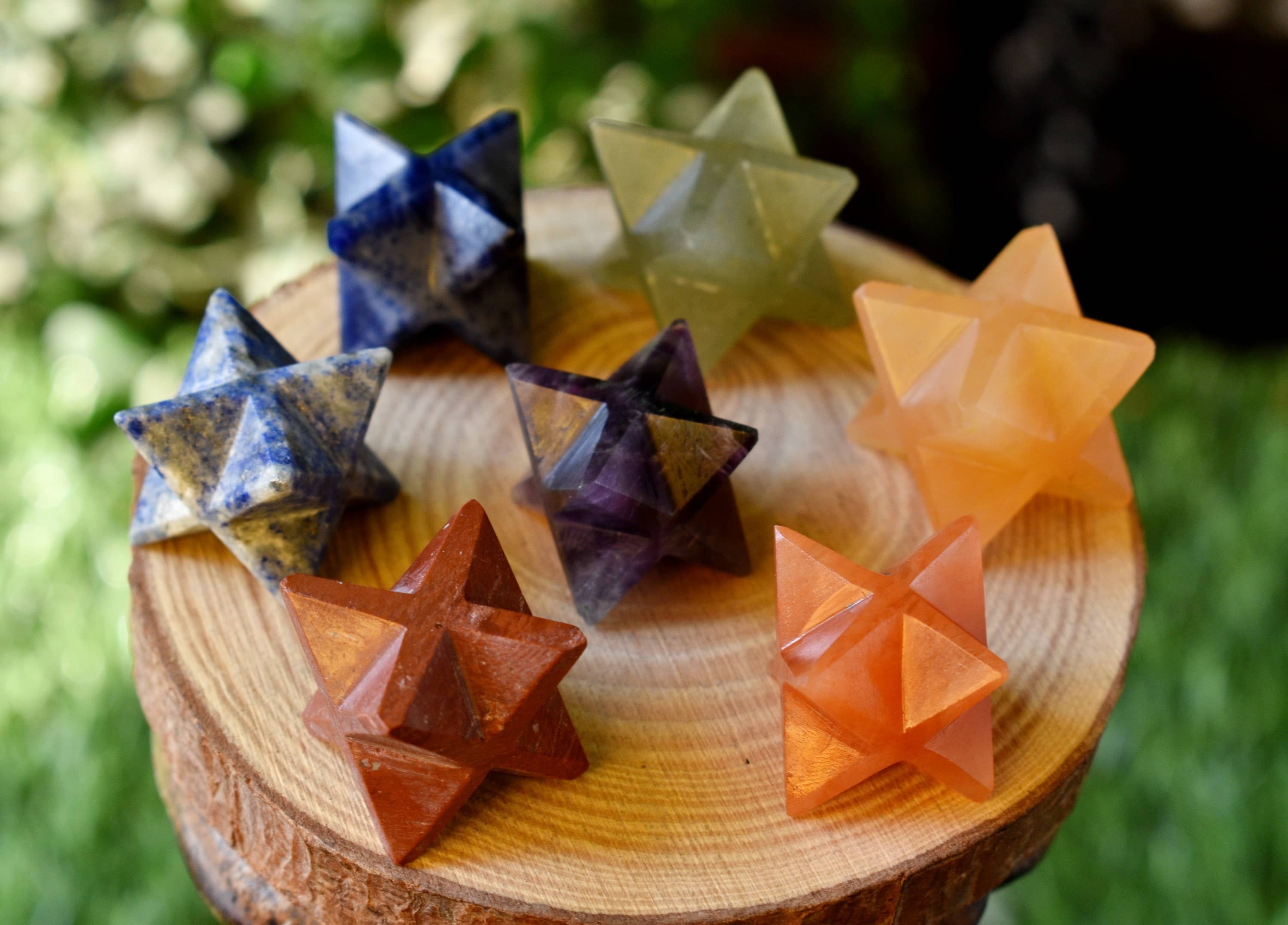 7 Chakra Stones Meraba Set, 7 Chakras Crystals Gift Set - Color: Multicolour
