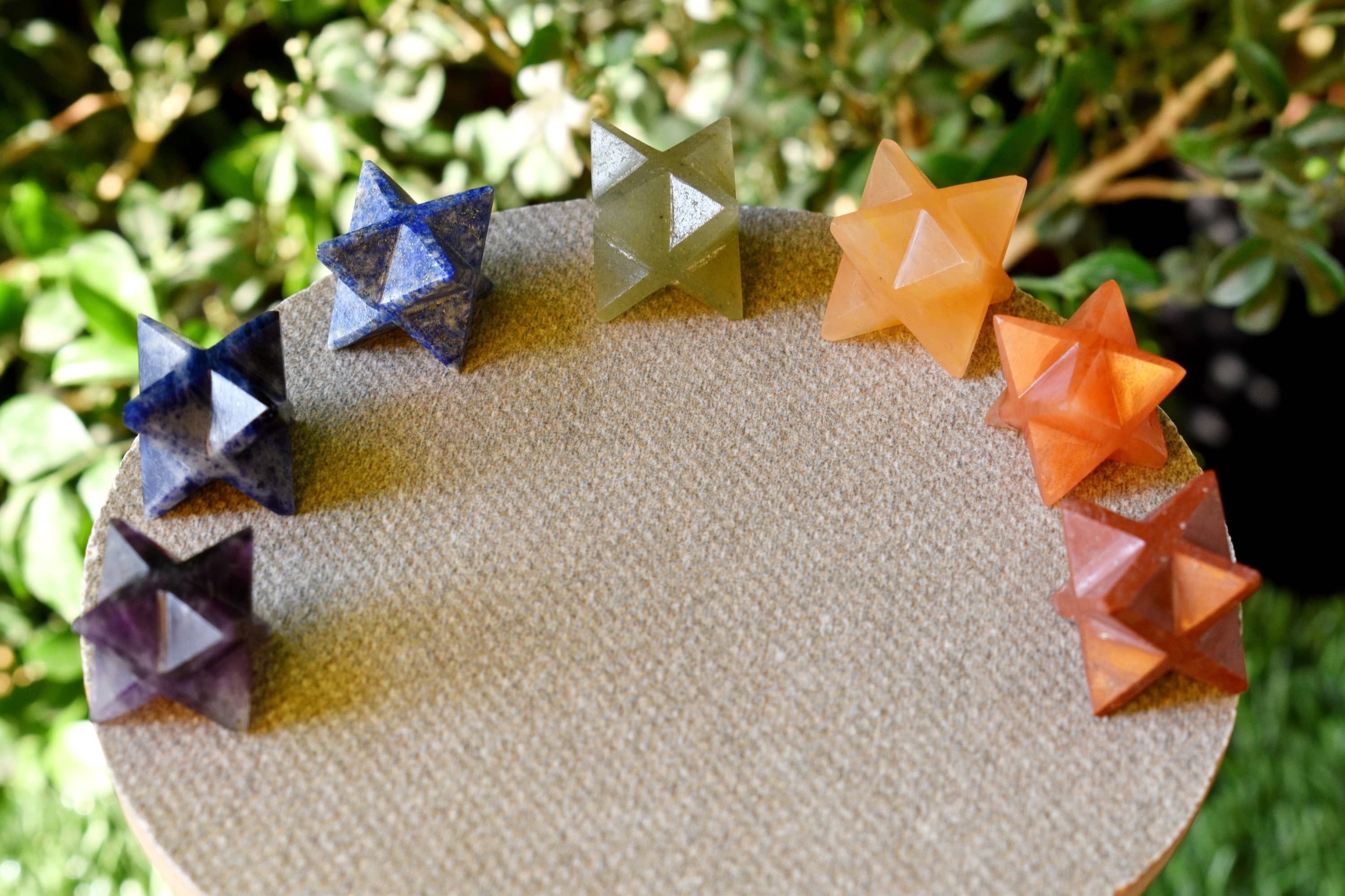 7 Chakra Stones Meraba Set, 7 Chakras Crystals Gift Set - Color: Multicolour
