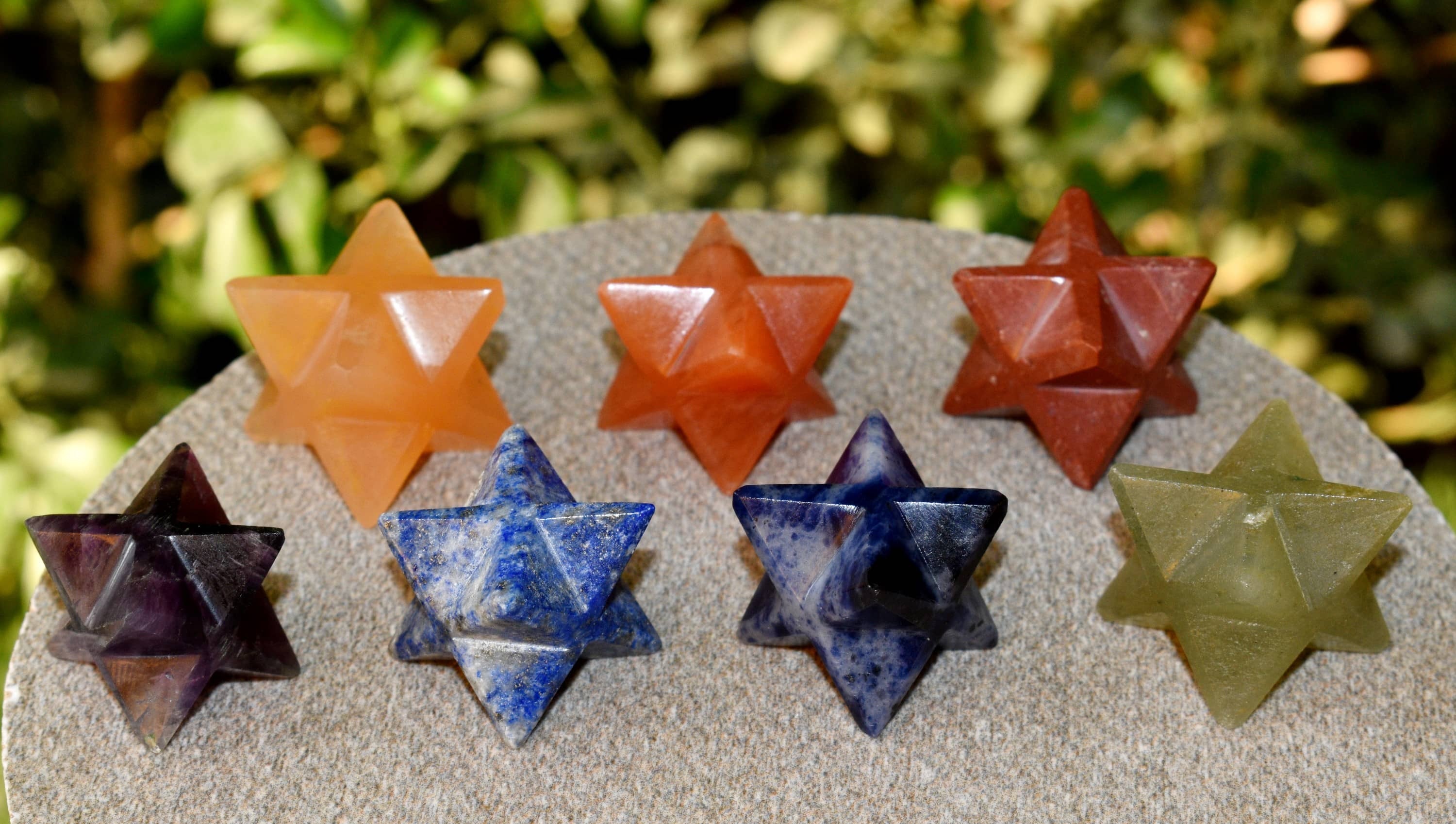 7 Chakra Stones Meraba Set, 7 Chakras Crystals Gift Set - Color: Multicolour
