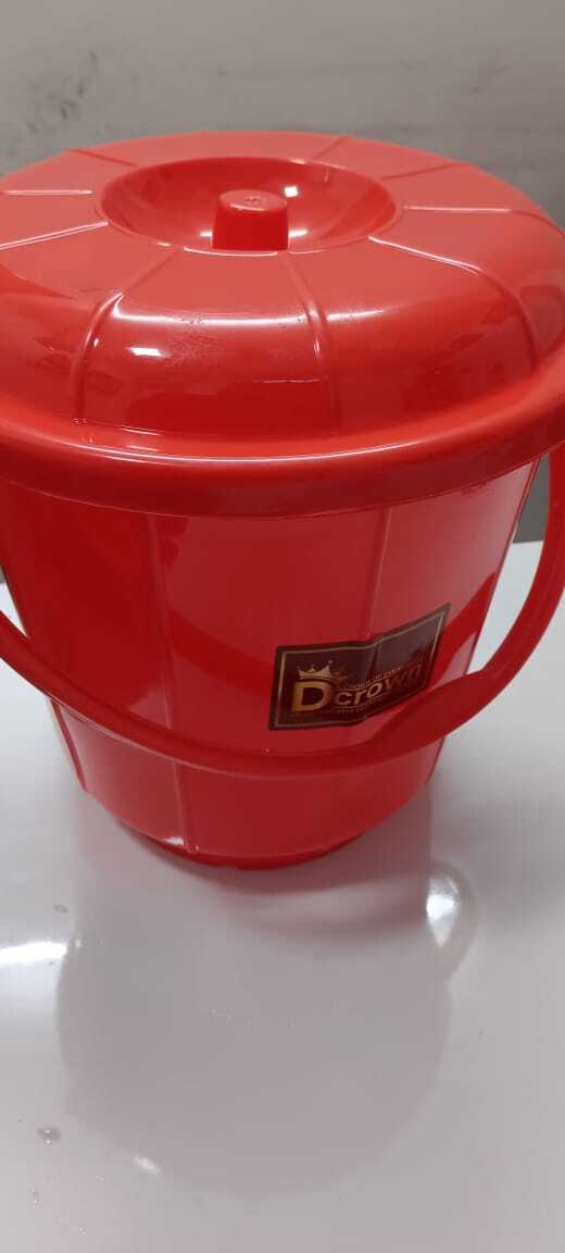 Red With Lid Bucket